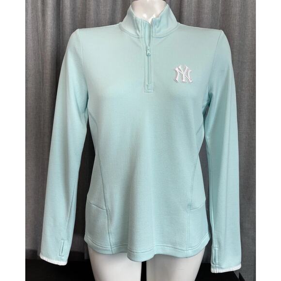 New York Yankees Women's Levelwear By MLB Small Blue Quarter Zip Jacket NWT Knox - Picture 15 of 16